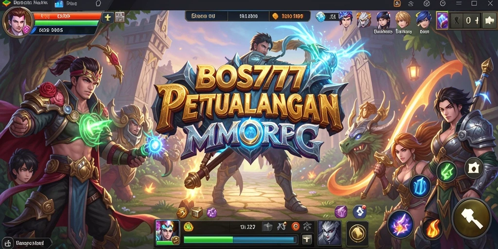Screenshot utama BOS777 menampilkan aksi seru dalam pertempuran MMORPG.