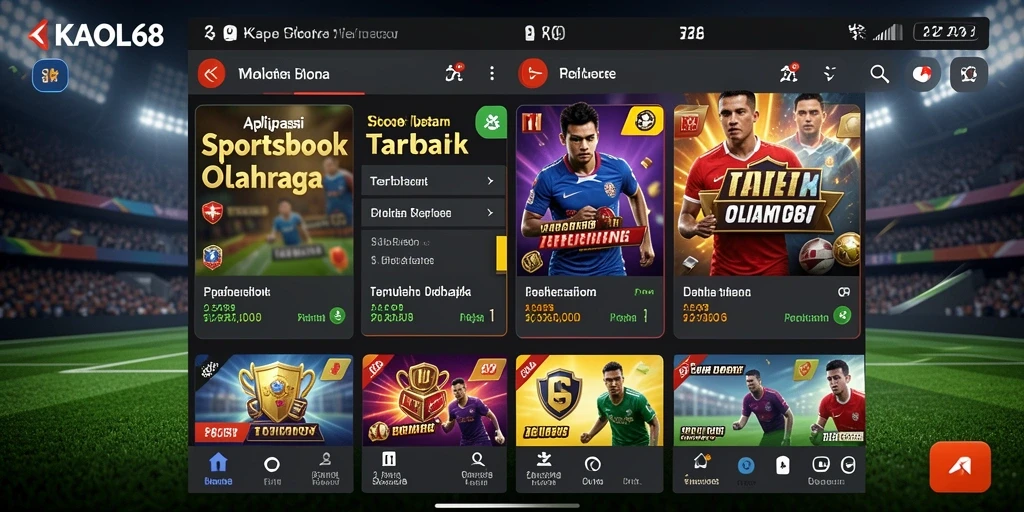 Tampilan gameplay menarik dari aplikasi KAOL68 untuk taruhan olahraga.