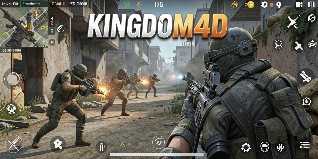 Tampilan gameplay mendebarkan di KINGDOM4D dengan aksi tembak-menembak.