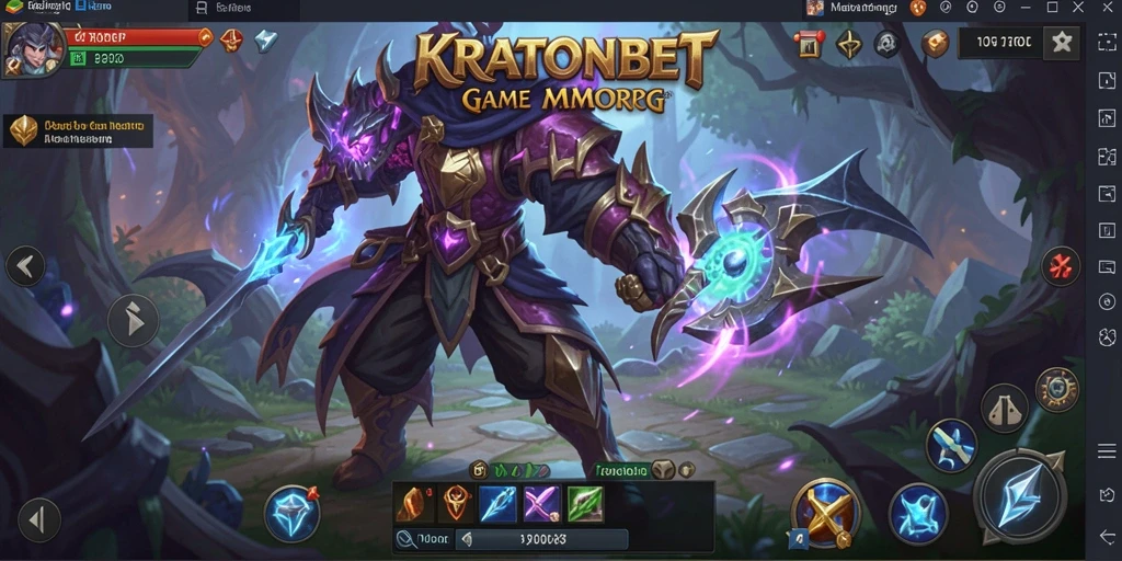 Screenshot KRATONBET menampilkan aksi seru dalam pertempuran MMORPG.
