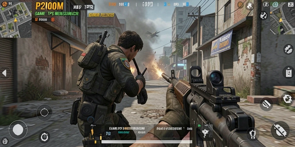 Screenshot gameplay menampilkan aksi mendebarkan di P200M.