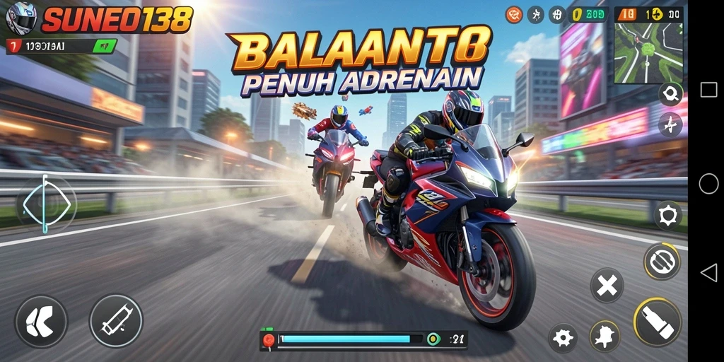Gameplay seru dan mendebarkan dari SUNEO138 dalam balapan motor.